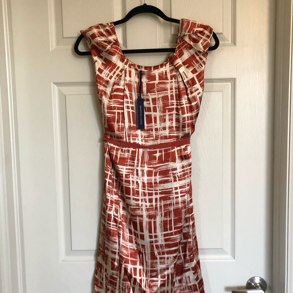 MARTIN+OSA women’s shift dress small Rust/cream